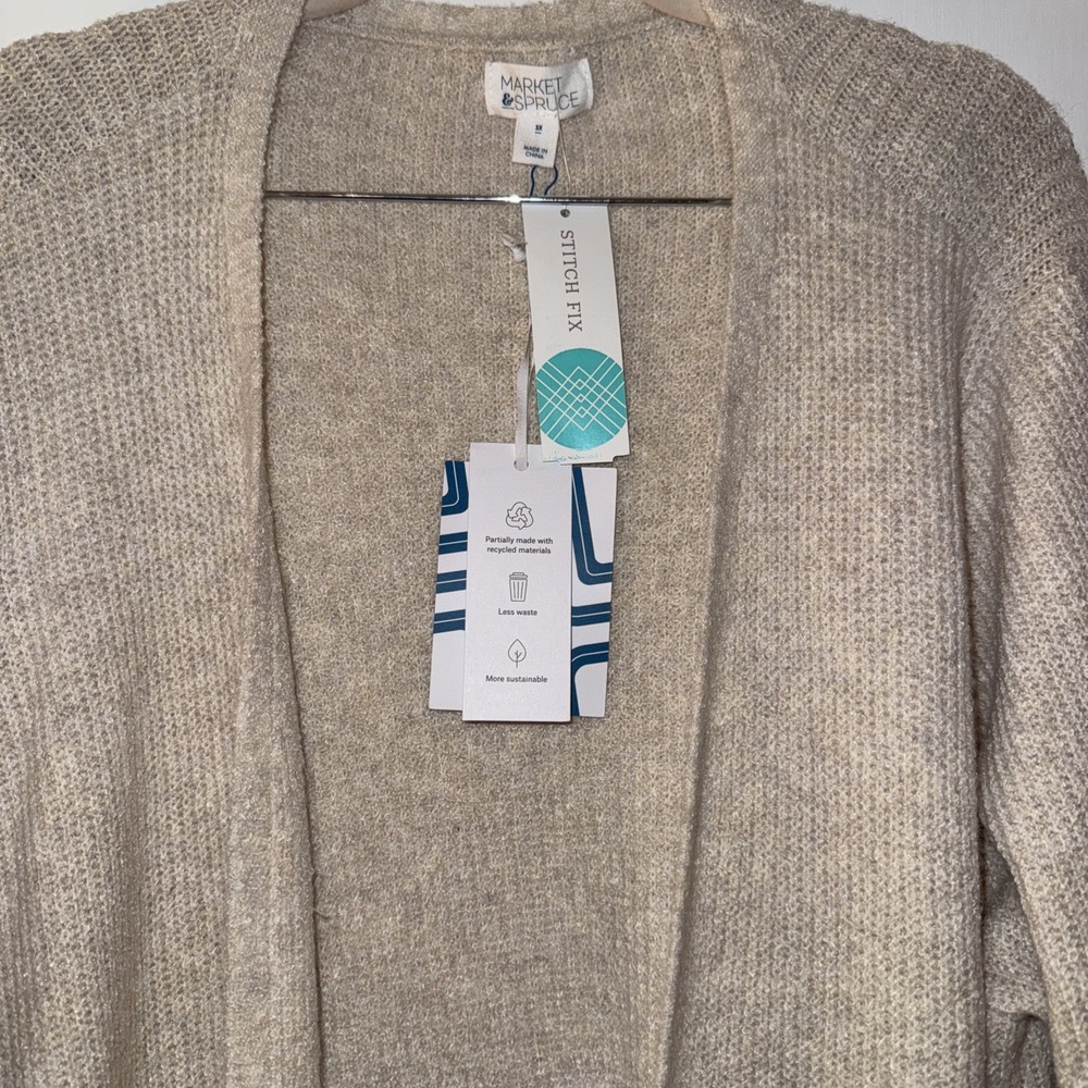 Market‎ & Spruce Stitch Fix Beige Abrianna Knit Cardigan Sweater Plus 3X NWT